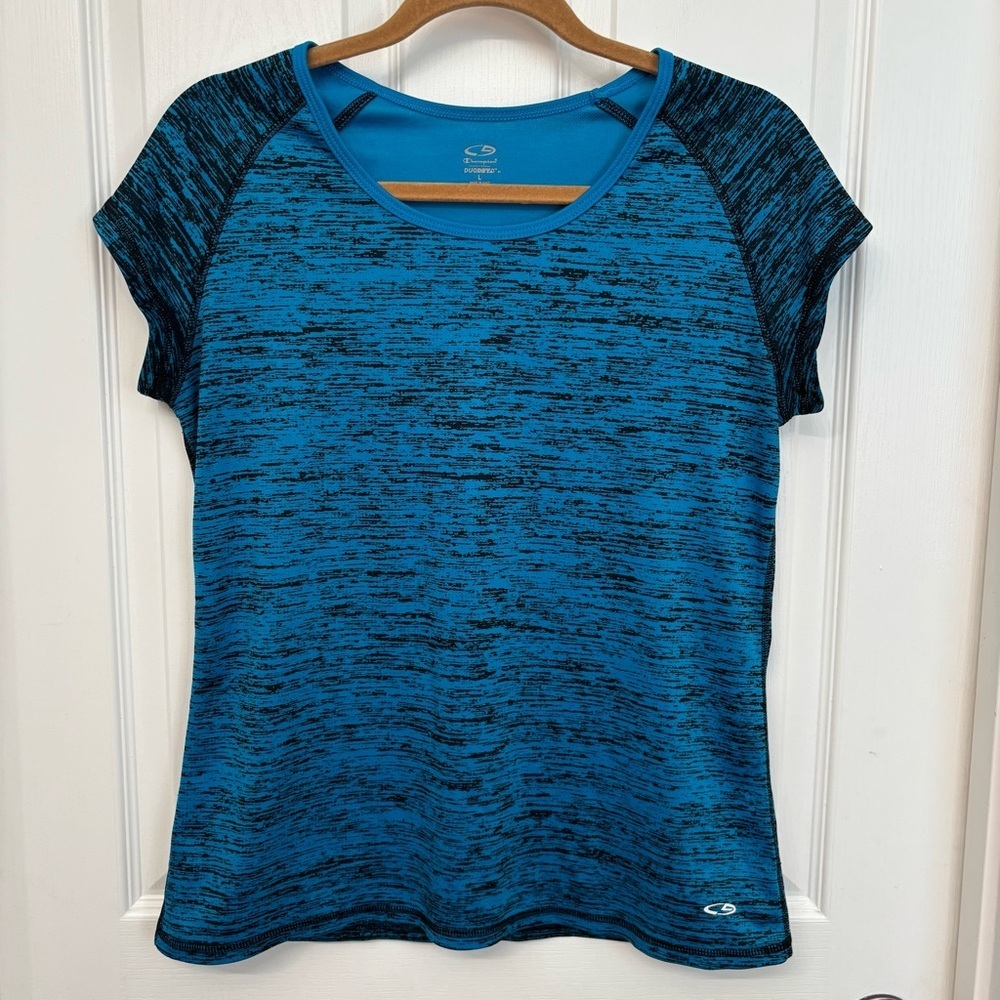 Blue Heathered Performance Tee | Champion L